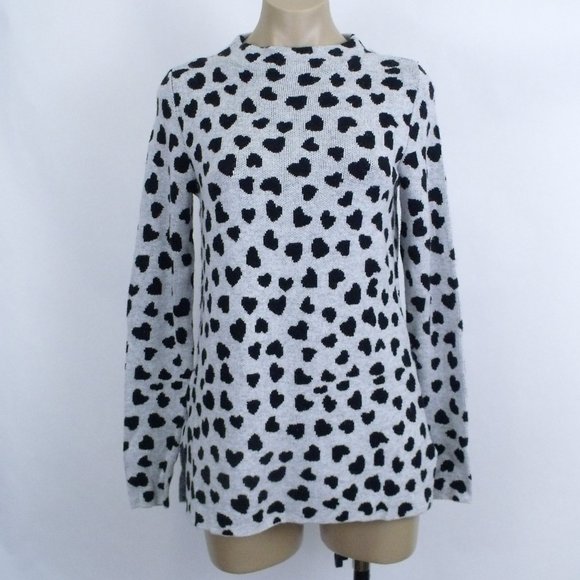 Loft Leopard Heart Wool Sweater XS - Picture 2 of 6